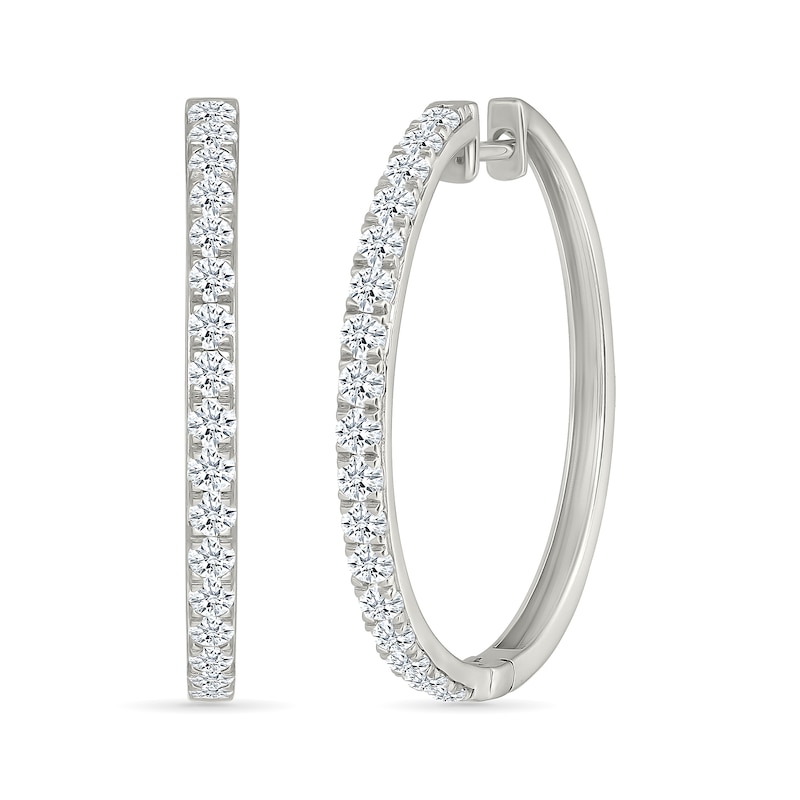 Main Image 1 of 2 CT. T.W. Lab-Grown Diamond Hoop Earrings in Sterling Silver