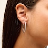 Thumbnail Image 2 of 2 CT. T.W. Lab-Grown Diamond Hoop Earrings in Sterling Silver