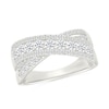 Thumbnail Image 1 of 1 CT. T.W. Lab-Grown Diamond Multi-Row Crossover Ring in Sterling Silver