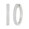 Thumbnail Image 1 of 1/2 CT. T.W. Lab-Grown Diamond Hoop Earrings in Sterling Silver