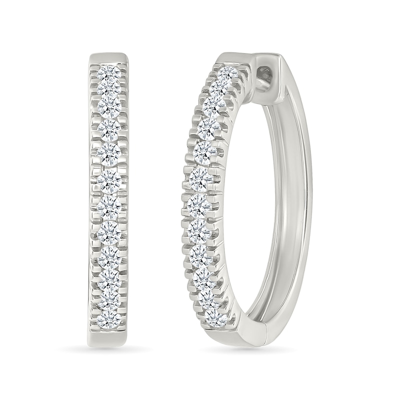 Main Image 1 of 1/2 CT. T.W. Lab-Grown Diamond Hoop Earrings in Sterling Silver