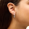 Thumbnail Image 2 of 1/2 CT. T.W. Lab-Grown Diamond Hoop Earrings in Sterling Silver