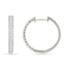 Thumbnail Image 3 of 1/2 CT. T.W. Lab-Grown Diamond Hoop Earrings in Sterling Silver