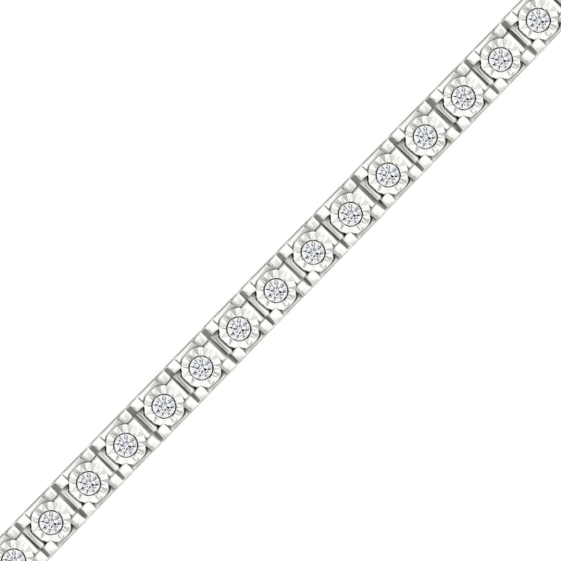 Main Image 1 of 1 CT. T.W. Lab-Grown Diamond Miracle Square Link Tennis Bracelet in Sterling Silver - 7.25"