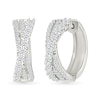 Thumbnail Image 1 of 1 CT. T.W. Lab-Grown Diamond Triple Row Crossover Hoop Earrings in Sterling Silver