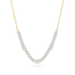 1-1/2 CT. T.W. Lab-Grown Diamond Station Line Necklace in Sterling Silver with 10K Gold Plate