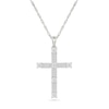 Thumbnail Image 1 of 1/2 CT. T.W. Lab-Grown Diamond Station Cross Pendant in Sterling Silver