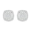 Thumbnail Image 1 of 1/2 CT. T.W. Cushion-Shaped Lab-Grown Multi-Diamond Open Frame Stud Earrings in Sterling Silver