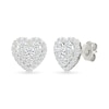 Thumbnail Image 1 of 1 CT. T.W. Heart-Shaped Lab-Grown Multi-Diamond Frame Stud Earrings in Sterling Silver