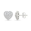 Thumbnail Image 3 of 1 CT. T.W. Heart-Shaped Lab-Grown Multi-Diamond Frame Stud Earrings in Sterling Silver
