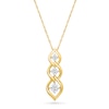 Thumbnail Image 1 of 1/3 CT. T.W. Lab-Grown Diamond Graduated Three Stone Flame Drop Pendant in Sterling Silver with 10K Gold Plate