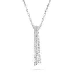 1/2 CT. T.W. Journey Lab-Grown Diamond Double Bar Drop Pendant in Sterling Silver