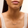 Thumbnail Image 2 of 1/2 CT. T.W. Lab-Grown Diamond Five Stone Curved Bar Necklace in Sterling Silver with 10K Gold Plate
