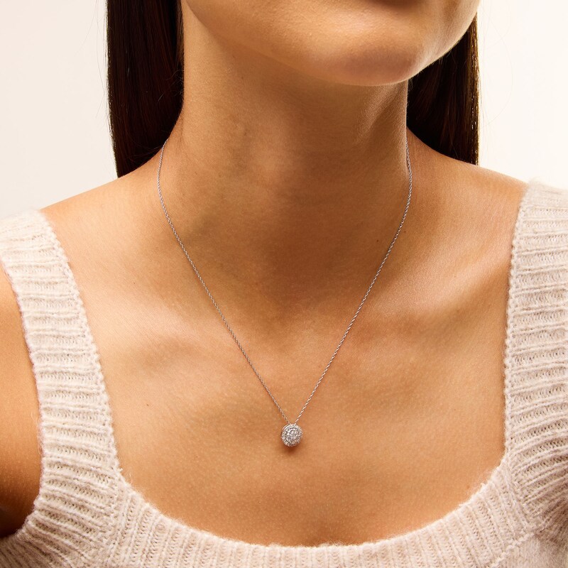 Main Image 2 of 1/2 CT. T.W. Lab-Grown Multi-Diamond Frame Pendant in Sterling Silver