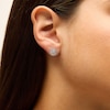 Thumbnail Image 2 of 3/4 CT. T.W. Lab-Grown Multi-Diamond Frame Stud Earrings in Sterling Silver