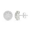Thumbnail Image 3 of 3/4 CT. T.W. Lab-Grown Multi-Diamond Frame Stud Earrings in Sterling Silver