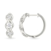 Thumbnail Image 3 of 3/8 CT. T.W. Lab-Grown Diamond Three Stone Twist Hoop Earrings in Sterling Silver