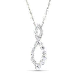 1/2 CT. T.W. Journey Lab-Grown Diamond Infinity Pendant in Sterling Silver