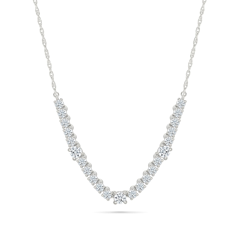 Main Image 1 of 1-1/2 CT. T.W. Lab-Grown Diamond Station Line Necklace in Sterling Silver