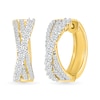 Thumbnail Image 1 of 1 CT. T.W. Lab-Grown Diamond Triple Row Crossover Hoop Earrings in Sterling Silver with 10K Gold Plate