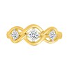 Thumbnail Image 3 of 1/3 CT. T.W. Lab-Grown Diamond Three Stone Open Twist Ring in Sterling Silver with 10K Gold Plate