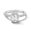 Thumbnail Image 1 of 1-1/3 CT. T.W. Emerald-Cut Certified Lab-Grown Diamond Frame Engagement Ring in 10K White Gold (F/SI2)
