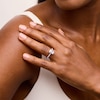 Thumbnail Image 2 of 1-1/3 CT. T.W. Emerald-Cut Certified Lab-Grown Diamond Frame Engagement Ring in 10K White Gold (F/SI2)