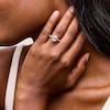 Thumbnail Image 2 of 1-1/3 CT. T.W. Emerald-Cut Certified Lab-Grown Diamond Frame Engagement Ring in 10K Gold (F/SI2)