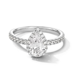 1-1/3 CT. T.W. Pear-Shaped Certified Lab-Grown Diamond Frame Engagement Ring in 10K White Gold (F/SI2)