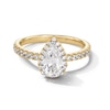 Thumbnail Image 1 of 1-1/3 CT. T.W. Pear-Shaped Certified Lab-Grown Diamond Frame Engagement Ring in 10K Gold (F/SI2)