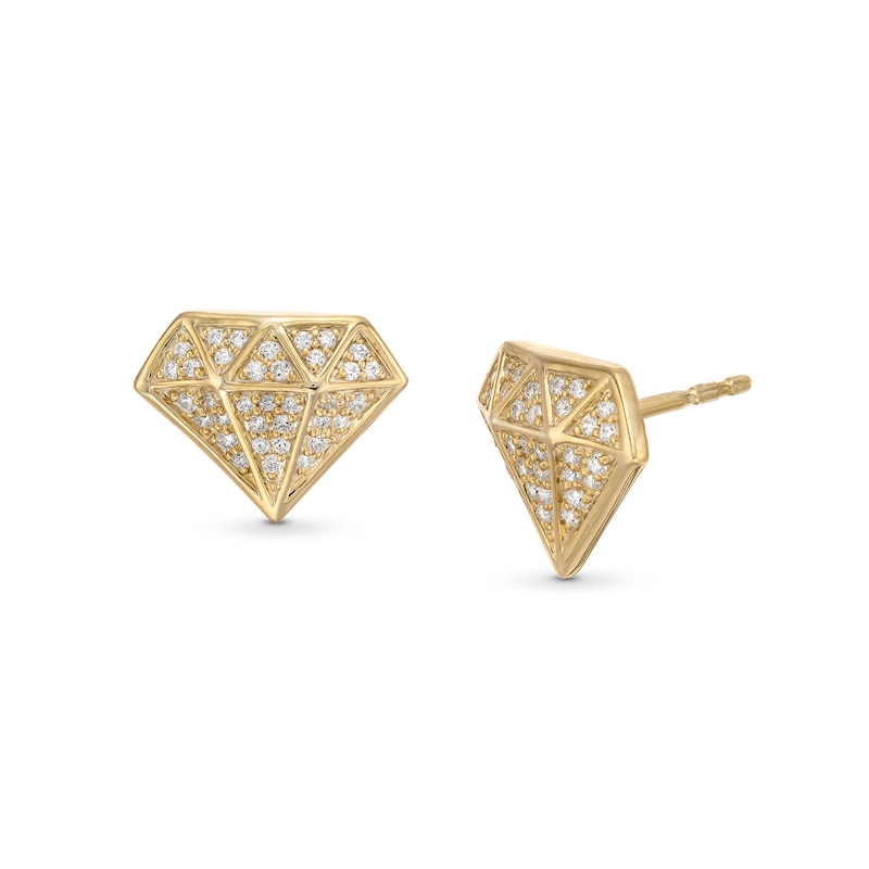 Main Image 1 of 1/3 CT. T.W. Diamond Faceted Diamond-Shaped Stud Earrings in 10K Gold