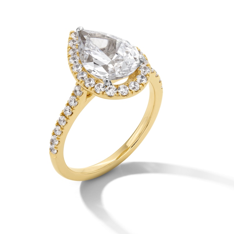 Main Image 3 of 2-1/2 CT. T.W. Pear-Shaped Certified Lab-Grown Diamond Frame Engagement Ring in 14K Gold (F/SI2)