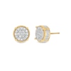 Thumbnail Image 1 of 1/3 CT. T.W. Certified Lab-Grown Multi-Diamond Beaded Frame Stud Earrings in 10K Gold (F/SI2)