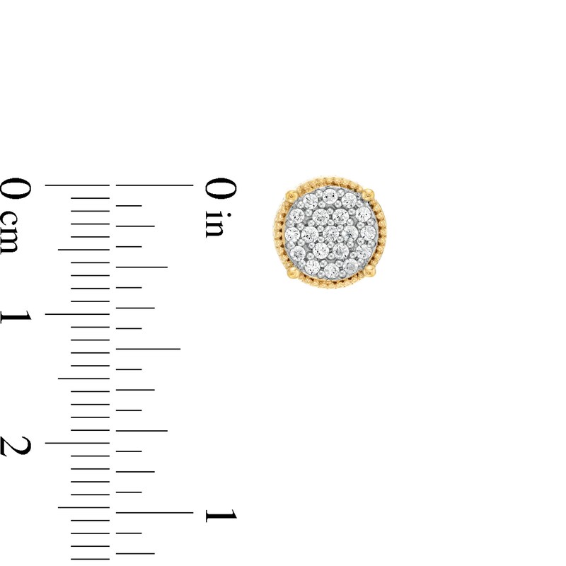 Main Image 3 of 1/3 CT. T.W. Certified Lab-Grown Multi-Diamond Beaded Frame Stud Earrings in 10K Gold (F/SI2)