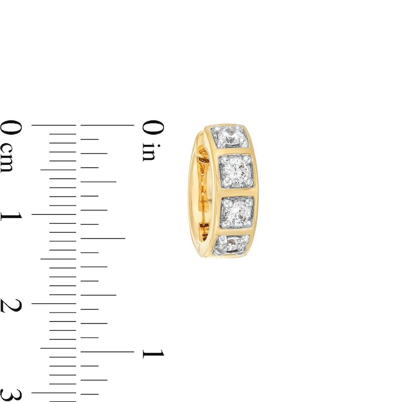 Main Image 3 of 3/4 CT. T.W. Certified Lab-Grown Diamond Four Stone Hoop Earrings in 10K Gold (F/SI2)