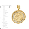 Thumbnail Image 2 of 1/10 CT. T.W. Diamond Scallop Edge Saint Michael’s Medallion Necklace Charm in 10K Gold