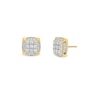 Thumbnail Image 1 of 1/2 CT. T.W. Cushion-Shaped Certified Lab-Grown Multi-Diamond Frame Stud Earrings in 10K Gold (F/SI2)