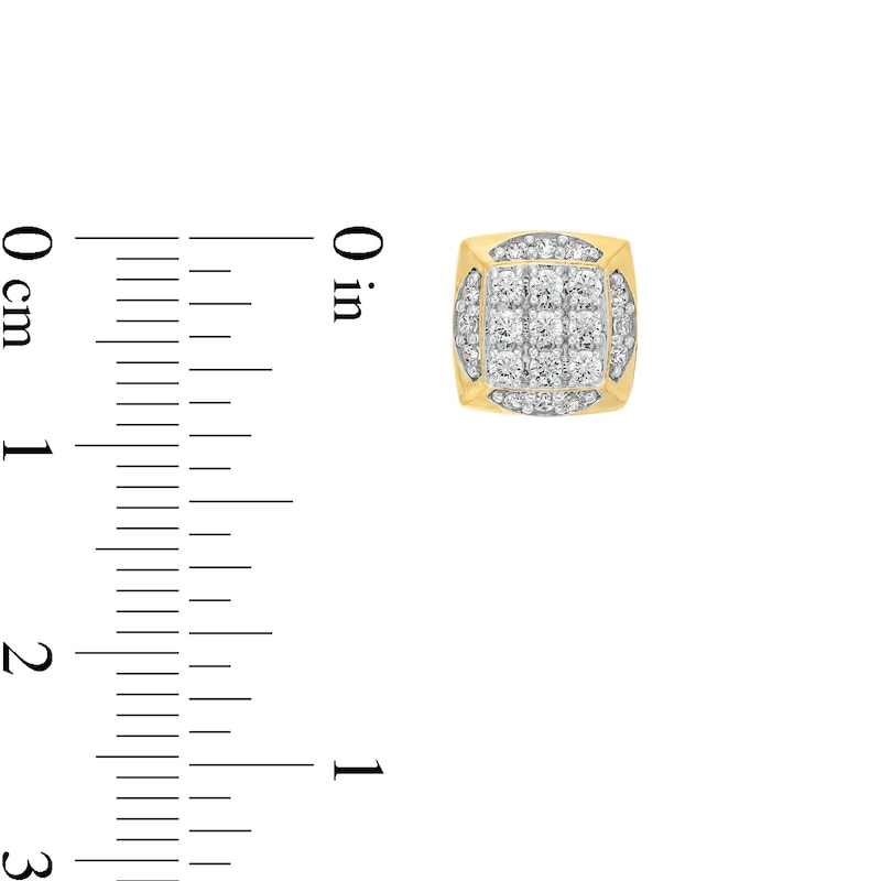 Main Image 3 of 1/2 CT. T.W. Cushion-Shaped Certified Lab-Grown Multi-Diamond Frame Stud Earrings in 10K Gold (F/SI2)