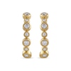 Thumbnail Image 2 of 1/2 CT. T.W. Certified Lab-Grown Diamond Bezel-Set Hoop Earrings in Sterling Silver with 24K Gold Plate (F/SI2)