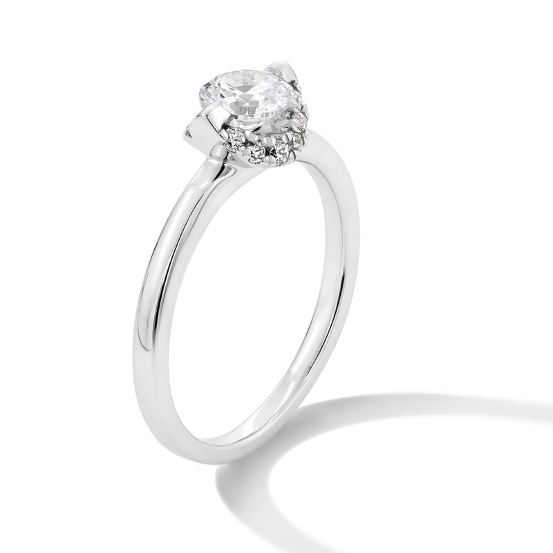 Main Image 3 of 7/8 CT. T.W. Certified Lab-Grown Diamond Frame Engagement Ring in 14K White Gold (F/VS2)