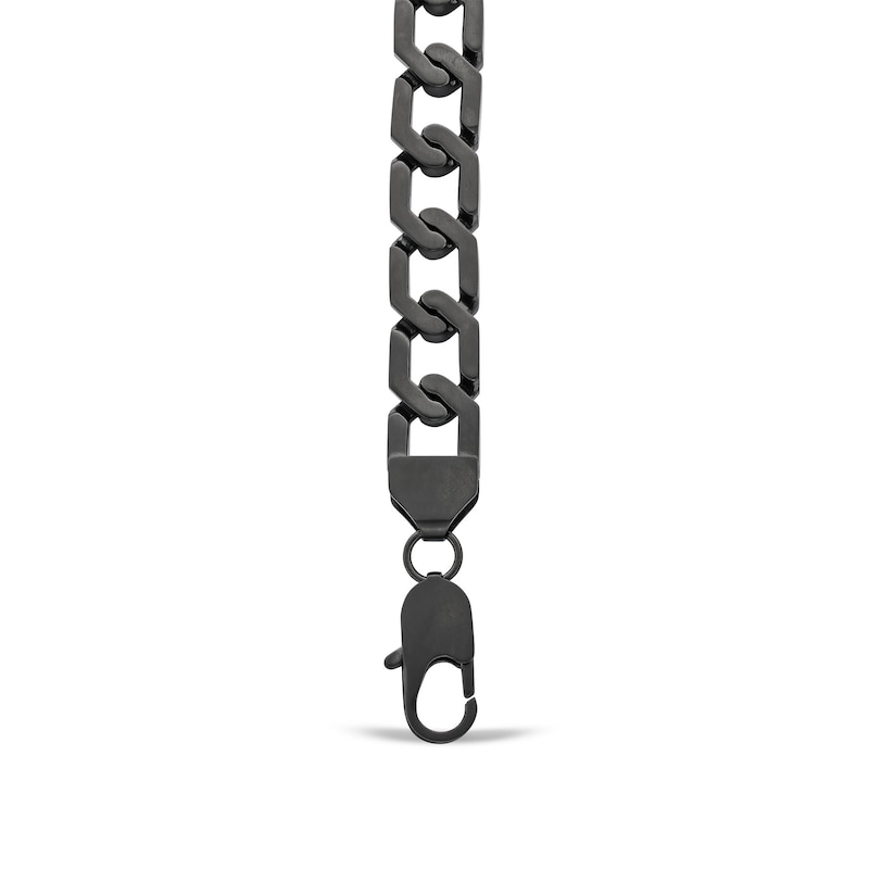 Main Image 3 of 12.0mm Hexagon Link Bracelet in Solid Stainless Steel with Matte Black Ion Plate - 9.0"