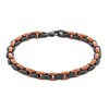 Thumbnail Image 1 of 6.4mm H-Link Bracelet in Solid Stainless Steel with Black and Brown Ion Plate - 9.0"