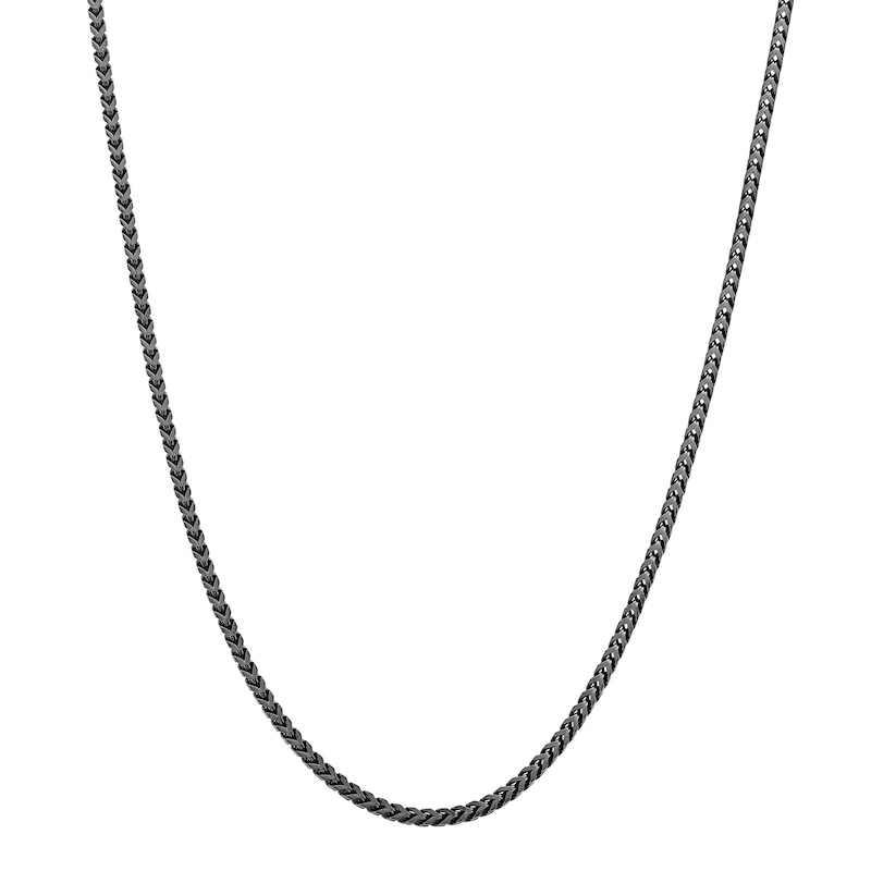 Main Image 1 of 3.0mm Franco Snake Chain Necklace in Solid Stainless Steel with Black Ion Plate - 24"