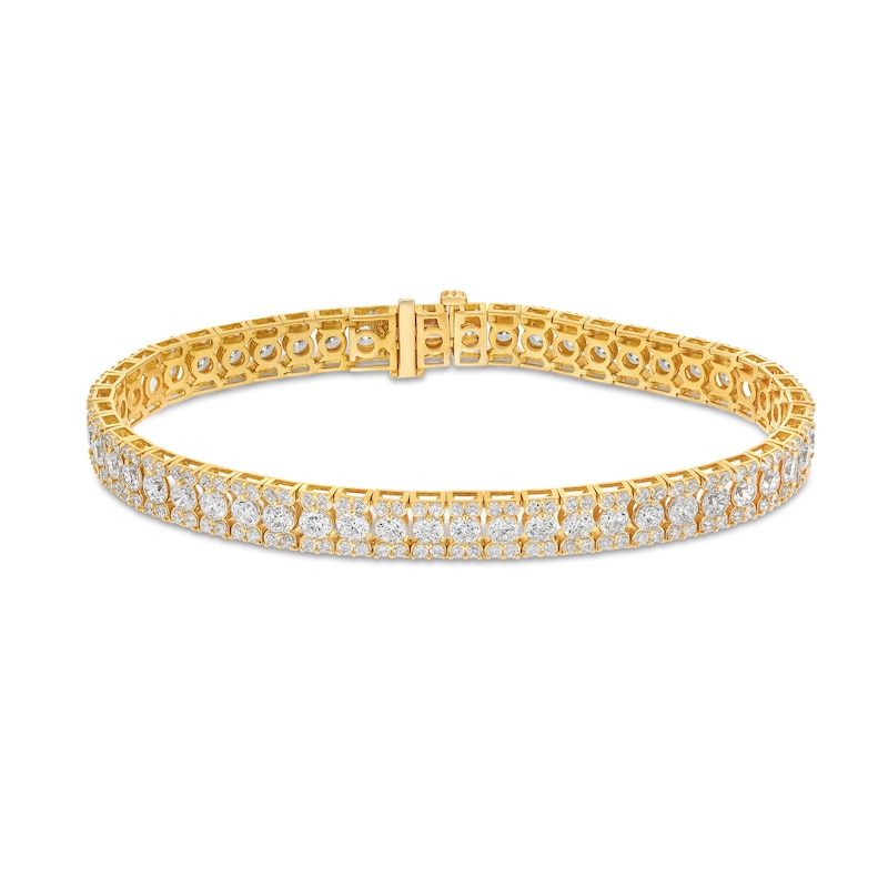 Main Image 1 of 8 CT. T.W. Certified Lab-Grown Diamond Triple-Row Bracelet in 10K Gold (I/SI2)