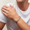 Thumbnail Image 2 of 1/4 CT. T.W. Diamond Byzantine Link Bracelet in Stainless Steel - 8.5"