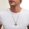 Thumbnail Image 2 of 1/4 CT. T.W. Black Diamond Frame Saint Christopher Protect Us Medal Pendant in Stainless Steel - 24"