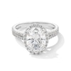 Thumbnail Image 1 of 3-1/2 CT. T.W. Oval Certified Lab-Grown Diamond Frame Double Row Engagement Ring in 14K White Gold (F/SI2)