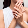 Thumbnail Image 2 of 3-1/2 CT. T.W. Oval Certified Lab-Grown Diamond Frame Double Row Engagement Ring in 14K White Gold (F/SI2)