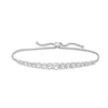 Thumbnail Image 1 of White Lab-Created Sapphire Graduated Bolo Bracelet in Sterling Silver - 9.5"
