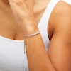 Thumbnail Image 2 of White Lab-Created Sapphire Graduated Bolo Bracelet in Sterling Silver - 9.5"